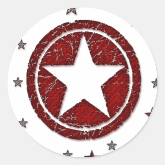 Stickers de Badge Western Star en rouge foncé (Devant)