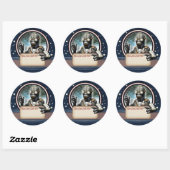 Stickers de balise de nom de robot convivial (Feuille)