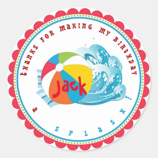 Stickers de balle de plage du Pool Party (Devant)