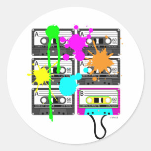 Stickers de bande 80s à mélange spalé