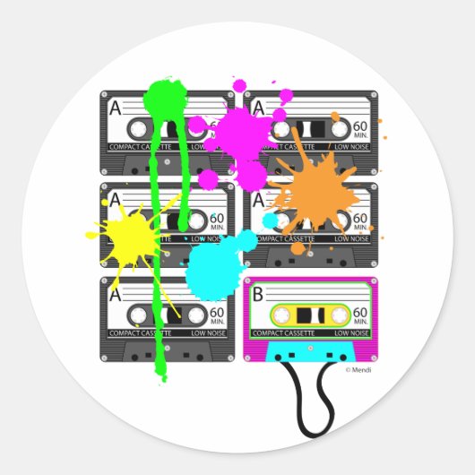 Stickers de bande 80s à mélange spalé (Devant)