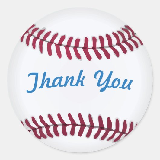 Stickers de baseball Merci avec des mots personnal (Devant)