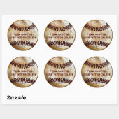 Stickers de baseball personnalisés avec VOTRE TEXT (Feuille)
