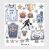 Stickers de basket-ball (Feuille)