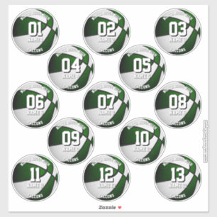 stickers de basket blanc vert pour 13 athlètes