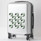 stickers de basket blanc vert pour 13 athlètes (Sur valise)