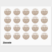 Stickers de bienvenue Mariage Burlap et dentelle,  (Feuille)