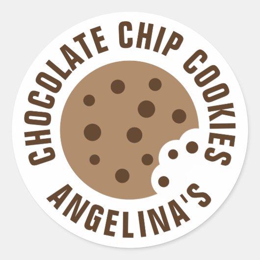 stickers de biscuits à puce à chocolat avec nom de (Devant)