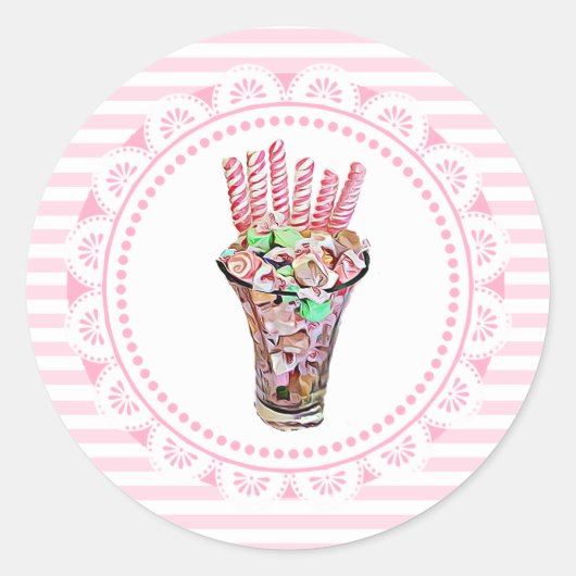Stickers de bonbons Buffet Rose Whimsical (Devant)