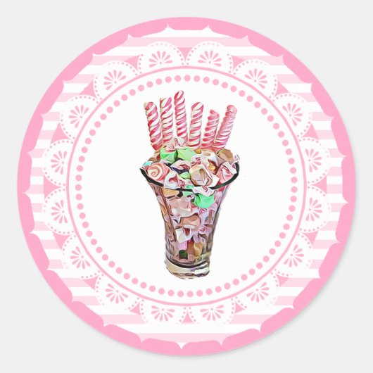 Stickers de bonbons Buffet Rose Whimsical (Devant)