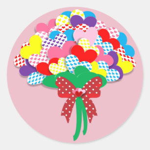 stickers de bouquet de coeur