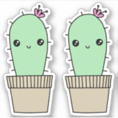 stickers de cactus style kawaii Cute (Devant)