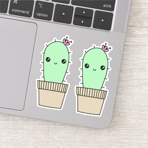stickers de cactus style kawaii Cute