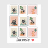 Stickers de cadre de chat amusant (Feuille)