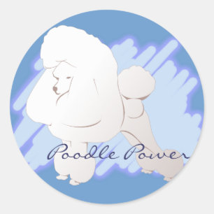 Stickers de caniche blanc