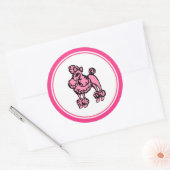 Stickers de caniche français rose rétro (Enveloppe)