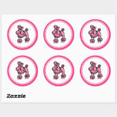 Stickers de caniche français rose rétro (Feuille)