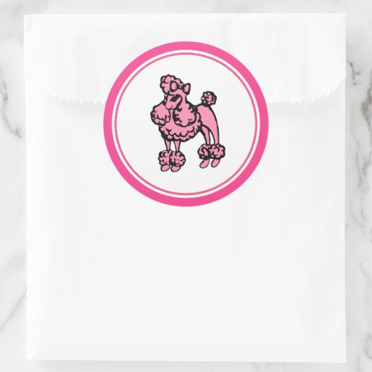Stickers de caniche français rose rétro (Sac)