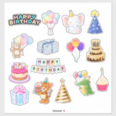 Stickers de célébration Anniversaire de enfant cou (Feuille)