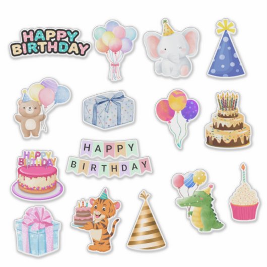 Stickers de célébration Anniversaire de enfant cou (Devant)