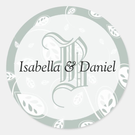 Stickers de chambre de mariée Monogramme Mariage (Devant)