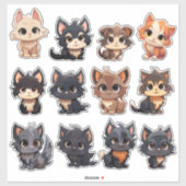 Stickers de chats adorables (Feuille)