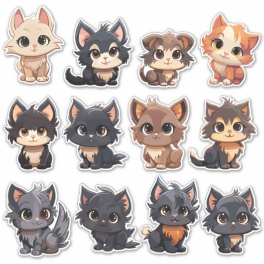 Stickers de chats adorables (Devant)