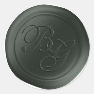 Stickers de cire à double monogramme de chasse