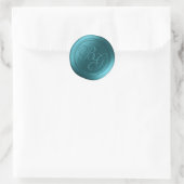 Stickers de cire de monogramme bleu turquoise (Sac)