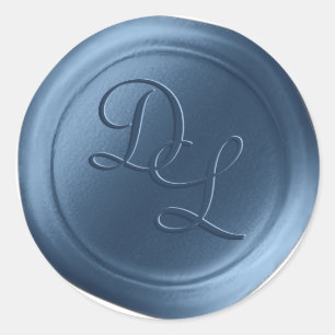 Stickers de cire de monogramme Denim Blue 2