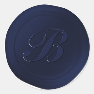 Stickers de cire de monogramme Kennedy Blue 1 Lett