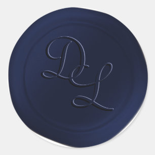 Stickers de cire de monogramme Kennedy Blue 2