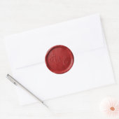 Stickers de cire Mariage rouge Monogramme (Enveloppe)