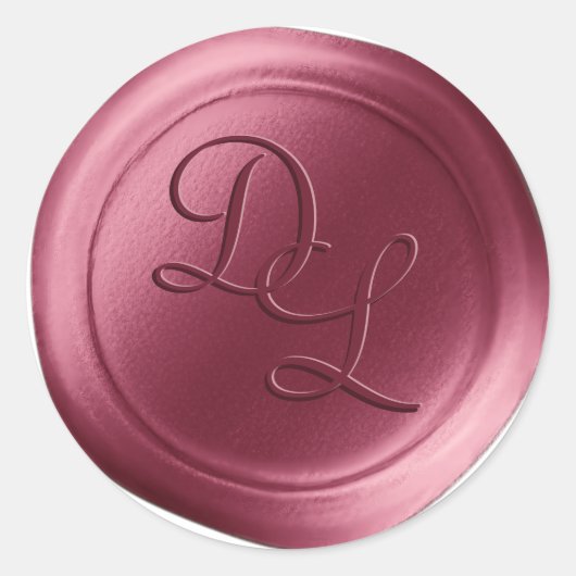 Stickers de cire Monogram Mauve 2 lettres Monogram (Devant)