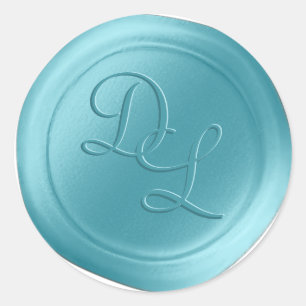 Stickers de cire Monogramme bleu île 2