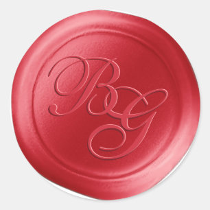 Stickers de cire Monogramme Red Hot Calligraphy