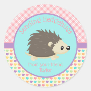 Stickers de classe de jour Hedgehog Valentines