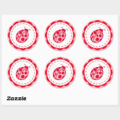 Stickers de coccinelle rose et rouge (Feuille)