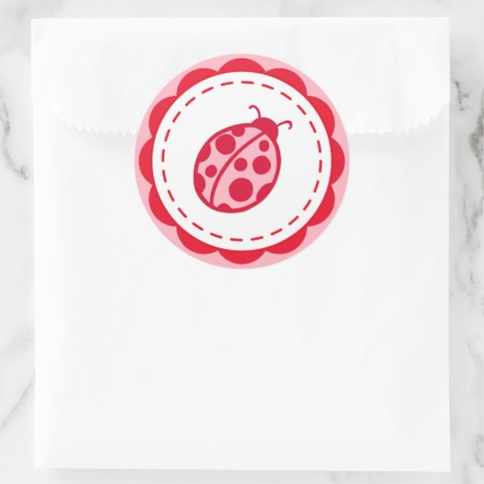 Stickers de coccinelle rose et rouge (Sac)