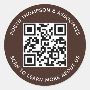 Stickers de code QR Brown Nom commercial personnal