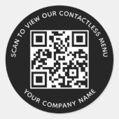 Stickers de code QR du menu noir Rond Affaires per (Devant)
