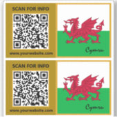 Stickers de code QR moderne du Pays de Galles, dra (Devant)