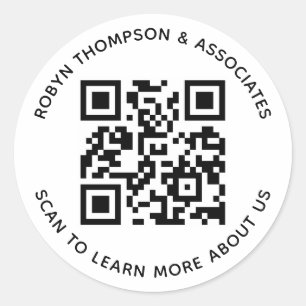 Stickers de code QR rond Personnalisé Business Bla