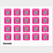 Stickers de code QR rose chaud Carré de logo d'ent (Feuille)