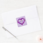 Stickers de coeur de printemps violet avec devis (Enveloppe)