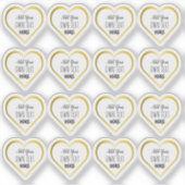 Stickers de coeur en or clair personnalisés (Devant)