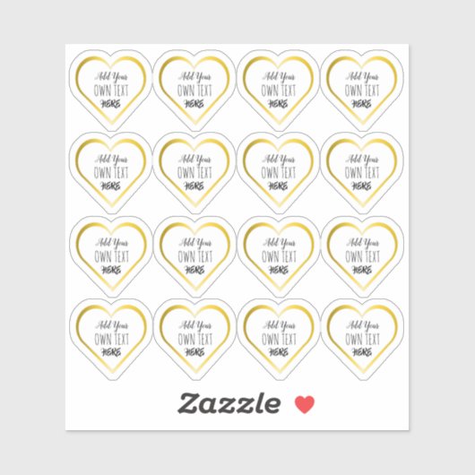 Stickers de coeur en or clair personnalisés (Feuille)