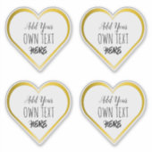 Stickers de coeur en or transparent personnalisés (Devant)