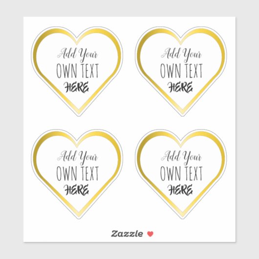 Stickers de coeur en or transparent personnalisés (Feuille)