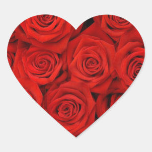 STICKERS DE COEUR ROSE ROUGE ET SCEAUX D'ENVELOPPE